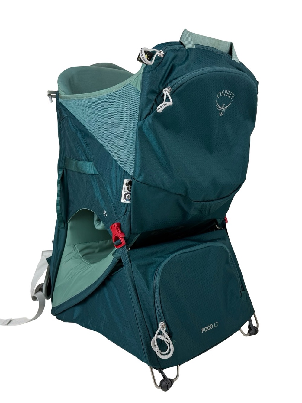 Osprey Poco LT Backpack Child Carrier Sunshade Hiking Travel Vacation Deep Teal